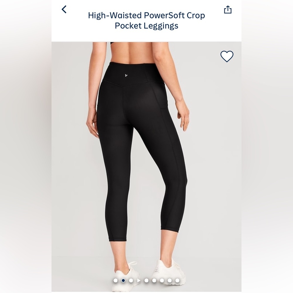 Old Navy Black High-Waisted Capri Leggings with Side Pocket - Picture 3 of 9
